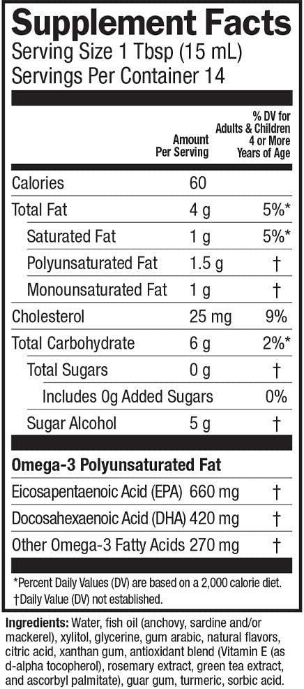 Barlean's Omega Swirl Fish Oil Lemon Creme 16 Ounces Ingredients