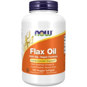 Alternative view of NOW Foods Flax Oil 1000mg Vegan Formula 120 Softgels