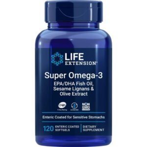 Alternative view of Life Extension Super Omega-3 w/Olive Extract 120 Enteric Coated Softgels