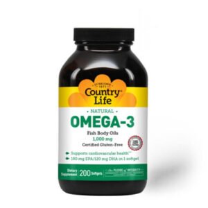 Country Life Omega-3 Fish Oil 1000mg 200 Softgels
