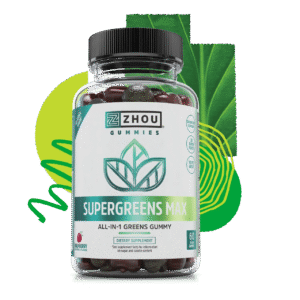 Alternative view of ZHOU Supergreens Max Raspberry 60 Vegan Gummies